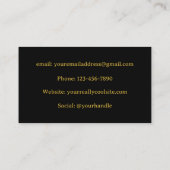 Black & Gold Moon and Stars Business Card 名刺 (裏面)