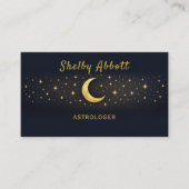 Black & Gold Moon and Stars Business Card 名刺 (正面)