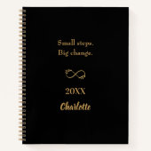 Black gold motivational quote ノートブック (正面)