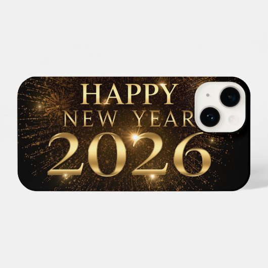 black gold new year phone case iPhoneケース (裏面横)