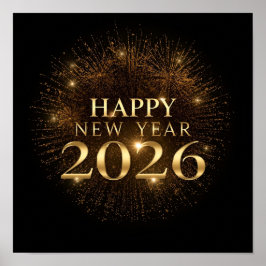 black gold new year poster 2026 ポスター