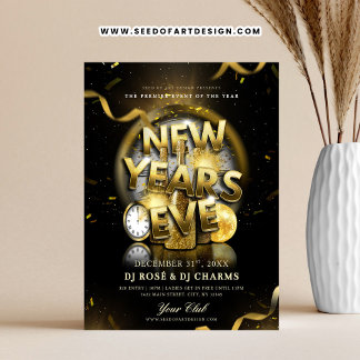 Black & Gold New Year's Eve Club Party  チラシ