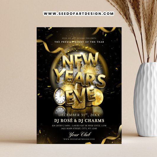Black & Gold New Year's Eve Club Party  チラシ