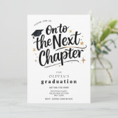 Black & Gold Next Chapter Graduation Party 招待状 (スタンド正面)