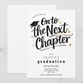 Black & Gold Next Chapter Graduation Party 招待状 (正面/裏面)