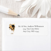 Black Gold Party Cocktails Drink Florals  ラベル (インサイチュ)