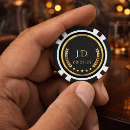 Black & Gold Personalized Casino Chips ポーカーチップ