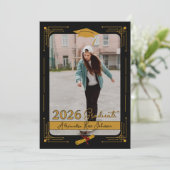 Black Gold Photo Class 2026 Graduate Announcement 招待状 (スタンド正面)
