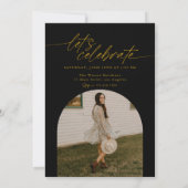 Black & Gold Photo Collage Graduation 招待状 (裏面)