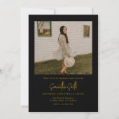 Black & Gold Photo Collage Graduation 招待状 (裏面)