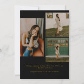 Black & Gold Photo Collage Graduation 案内状 (裏面)