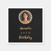 Black gold photo diamonds スタンダードカクテルナプキン (正面)