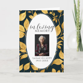 Black & Gold Photo Funeral Order of Service  プログラム