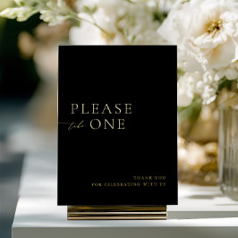Black & Gold Please Take One Wedding Favor Sign 箔招待状