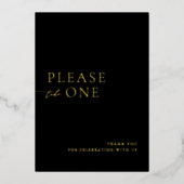 Black & Gold Please Take One Wedding Favor Sign 箔招待状 (正面)
