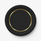 Black & Gold Poker Night Party Plates ペーパープレート (正面)