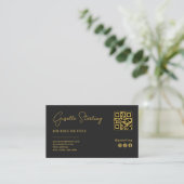 Black & Gold Professional Company Logo QR Code 名刺 (スタンド正面)