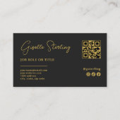 Black & Gold Professional Company Logo QR Code 名刺 (正面)