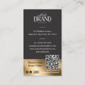 Black Gold Professional Home Real Estate Agent QR 名刺 (裏面)
