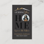 Black Gold Professional Home Real Estate Agent QR 名刺 (正面)