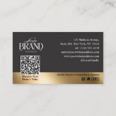 Black Gold Professional Home Real Estate Agent QR 名刺 (裏面)