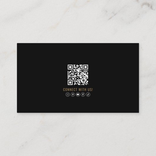 Black Gold Professional QR Code Photo Logo 名刺 (裏面)
