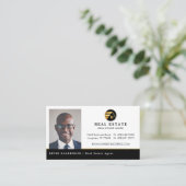 Black Gold Professional Real Estate Agent Photo 名刺 (スタンド正面)