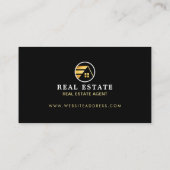 Black Gold Professional Real Estate Agent Photo 名刺 (裏面)