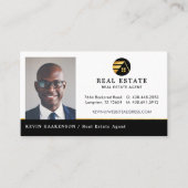 Black Gold Professional Real Estate Agent Photo 名刺 (正面)