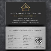 Black Gold QR Code Metal Handyman Construction  名刺