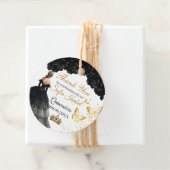 Black Gold Quinceañera Custom Favor Tag フェイバータグ (インサイチュ)
