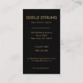 Black Gold Real Estate Agent Professional Photo  名刺 (裏面)