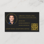 Black Gold Real Estate Agent QR Code 名刺 (裏面)