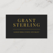 Black Gold Real Estate Agent QR Code 名刺 (正面)