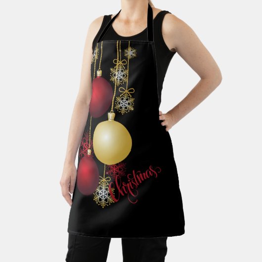 Black, Gold & Red Christmas Party エプロン (インサイチュ)