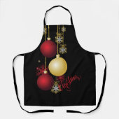 Black, Gold & Red Christmas Party エプロン (正面)