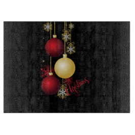 Black, Gold & Red Christmas Party カッティングボード