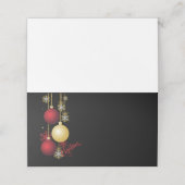 Black, Gold & Red Christmas Party プレイスカード (外部開封)