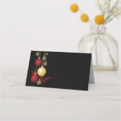 Black, Gold & Red Christmas Party プレイスカード (正面)