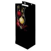 Black, Gold & Red Christmas Party ワインギフトバッグ (裏面アングル)