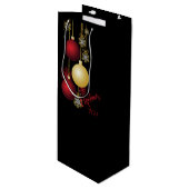 Black, Gold & Red Christmas Party ワインギフトバッグ (正面アングル)