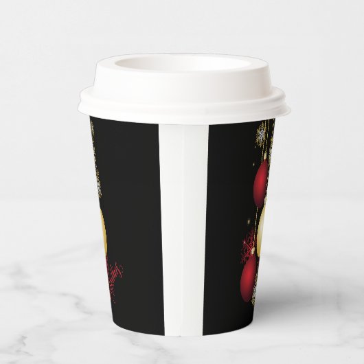 Black, Gold & Red Christmas Party 紙コップ (右)