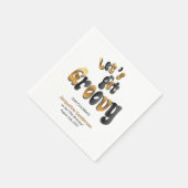 Black Gold Retro Let's Get Groovy 60th Birthday スタンダードカクテルナプキン (角)