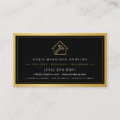 Black Gold Roofing Construction Services QR Code 名刺 (正面)
