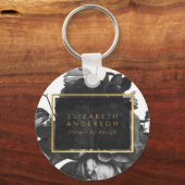 Black Gold Rose Bouquet Merch Business キーホルダー (正面)