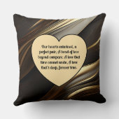 Black & Gold Roses, Gold Heart Photo Frame クッション (裏面)