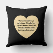 Black & Gold Roses, Gold Heart Photo Frame クッション (裏面)