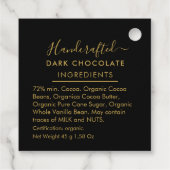Black Gold Script Dark Chocolate Ingredients フェイバータグ (裏面)