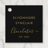 Black Gold Script Dark Chocolate Ingredients フェイバータグ (正面)