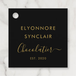 Black Gold Script Dark Chocolate Ingredients フェイバータグ